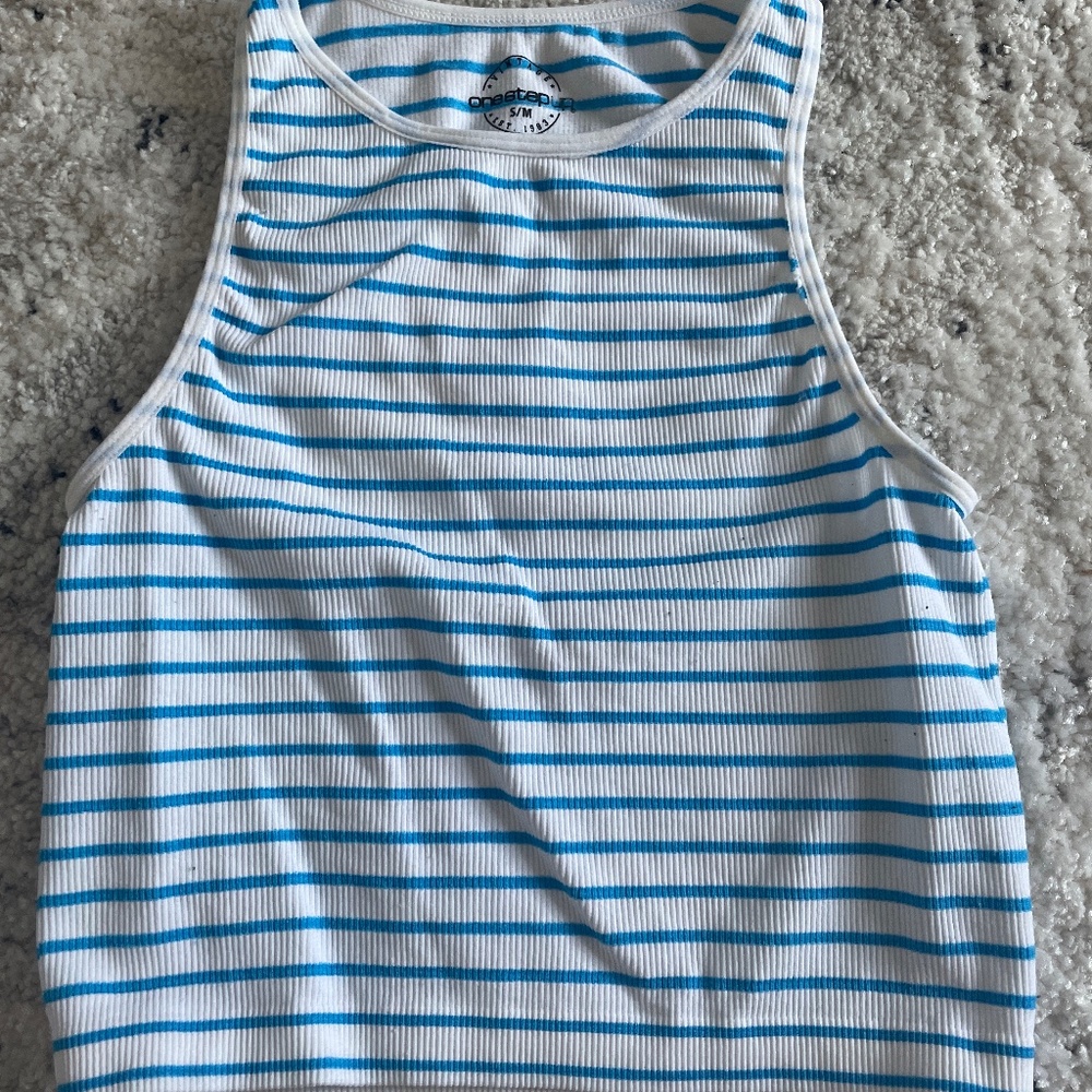 Blue and white Stripe tank